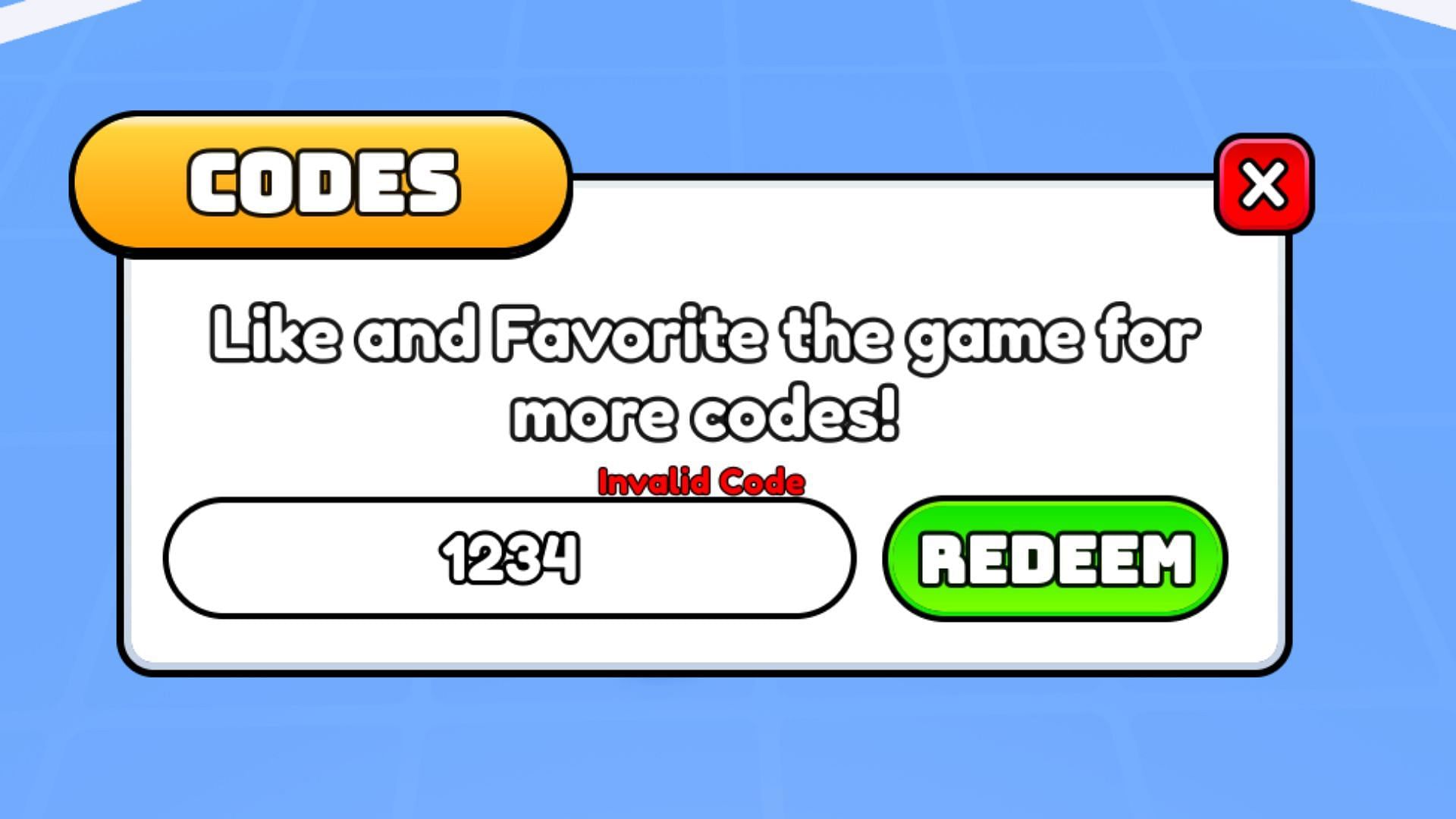 Schoolboy Evolution invalid code issue (Image via Roblox)